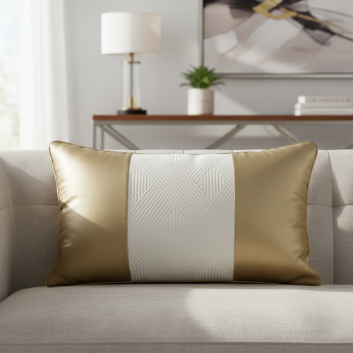 Glamorous Goldenrod Metallic Stripe Throw Pillows