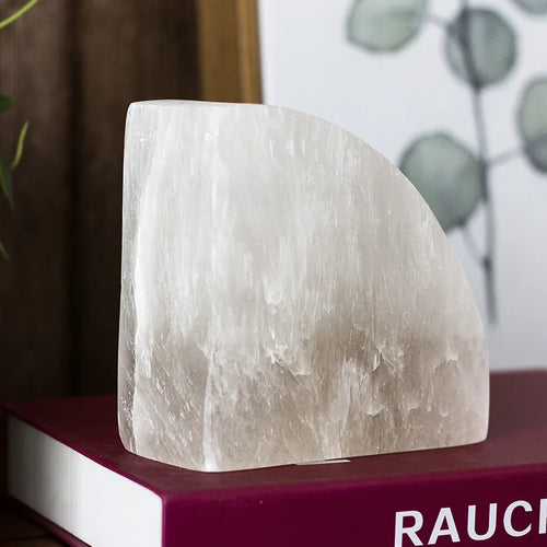 Natural Gypsum Mine White Onyx Bookend