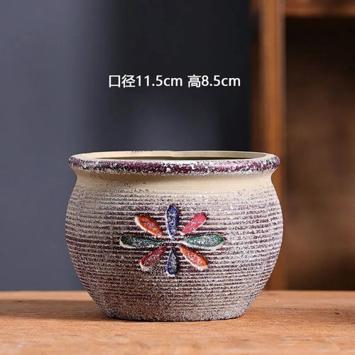 Mediterranean Succulent Ceramic Flowerpot