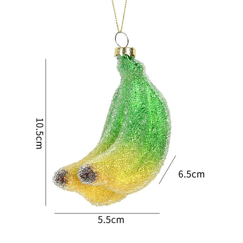 Painted Assortment of Food-Shaped Tree Ornaments