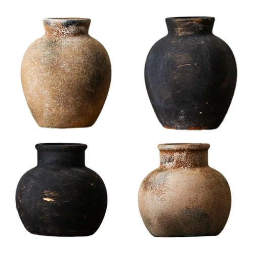 Rustic Terracotta Ceramic Vase Wabi Sabi Bud Vase - The Finishing Touch Decor