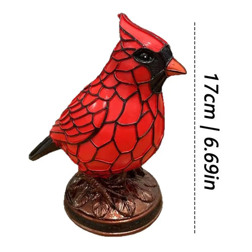 Red Cardinal Bird Shape Small Desktop Lamp