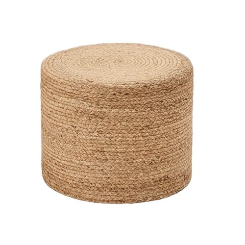 Natural Braided Jute Floor Round Pouf