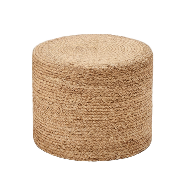 Natural Braided Jute Floor Round Pouf