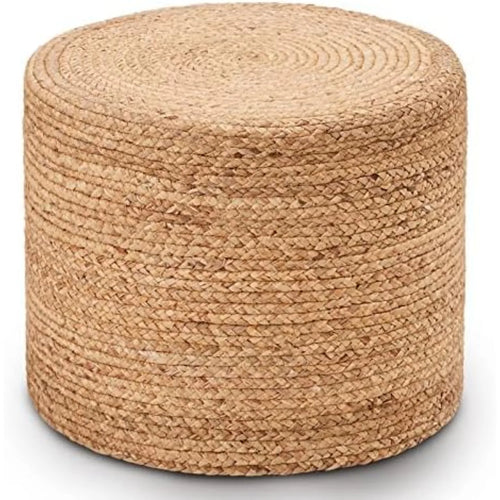 Natural Braided Jute Floor Round Pouf
