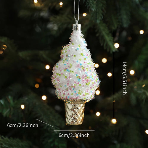Gold & Sparkle Acrylic Pop Art Christmas Tree Ornaments