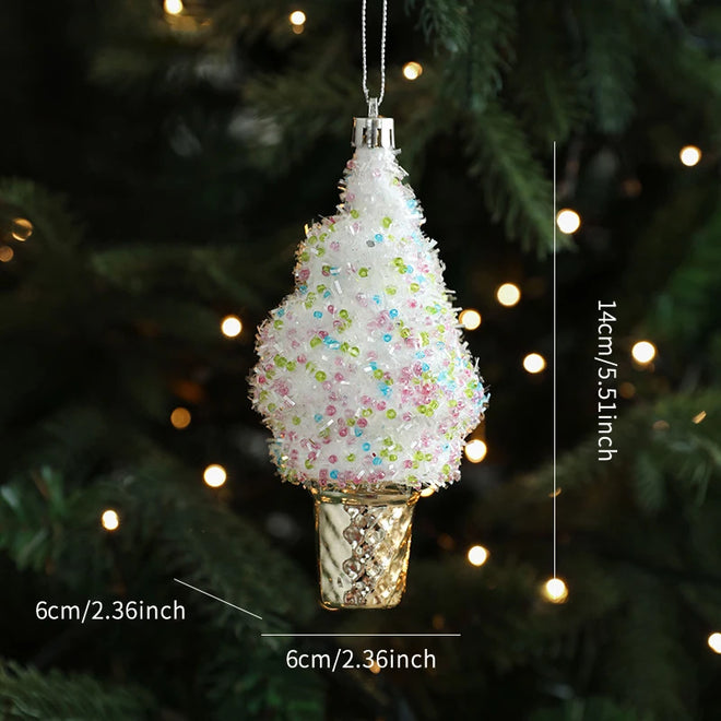 Gold & Sparkle Acrylic Pop Art Christmas Tree Ornaments