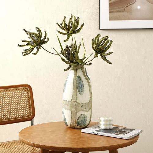 Retro Blue & Green Glass Bubble Vases