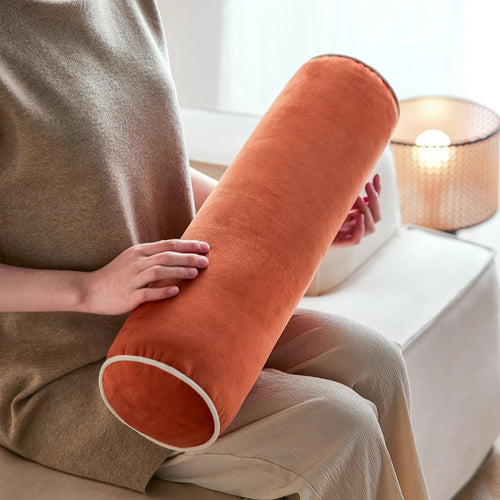 Long Round Pillows Luxury Soft Velvet Column Cushions Candy Color Decorative Pillow For Sofa Chair Bedding Home Decoration
