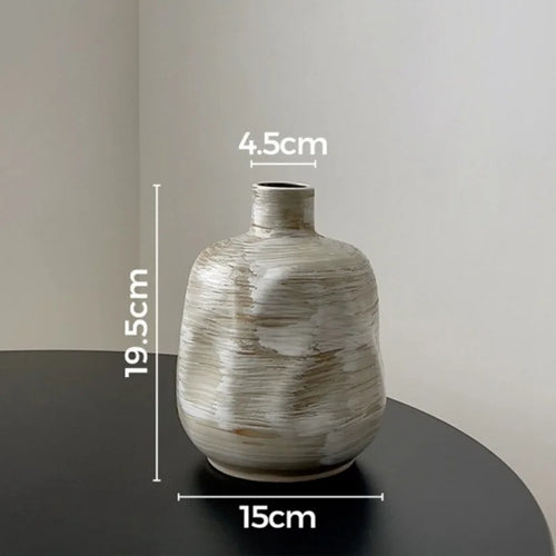 Freeform Brushed Rough Ceramic Bud Vases