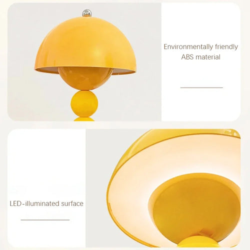 Post-Modern Mushroom USB Table Lamp by The Finishing Touch Decor, dimmable lighting with a sleek, modern mushroom shape design.