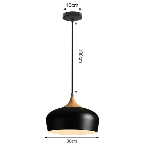 Wood & Aluminum Mid-Century Modern Pendant Chandelier Lighting - The Finishing Touch Decor