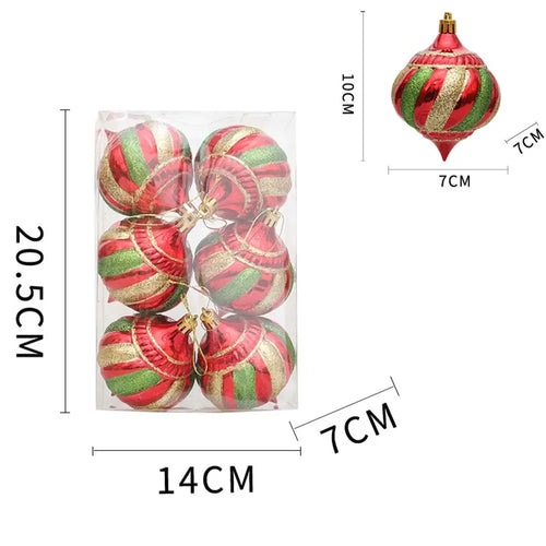 Shatterproof Metallic Painted Christmas Balls 6pcs