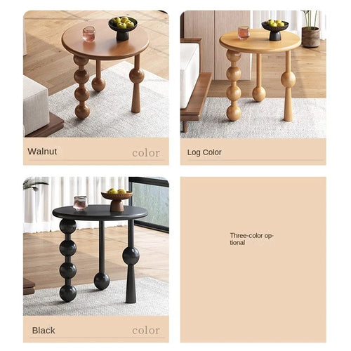 Scandinavian solid rubber wood small side table with creative design for living room or sofa side table by The Finishing Touch Decor