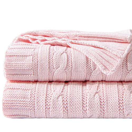 Egyptian 100% Cotton Soft Cable Knit Throw Blanket - The Finishing Touch Decor