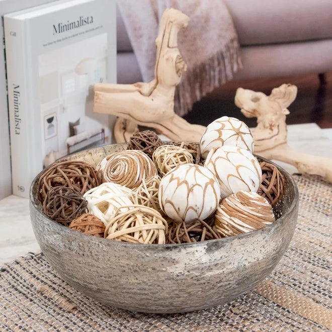 Decorative Rattan Ball Bowl Filler Ornaments - The Finishing Touch Decor