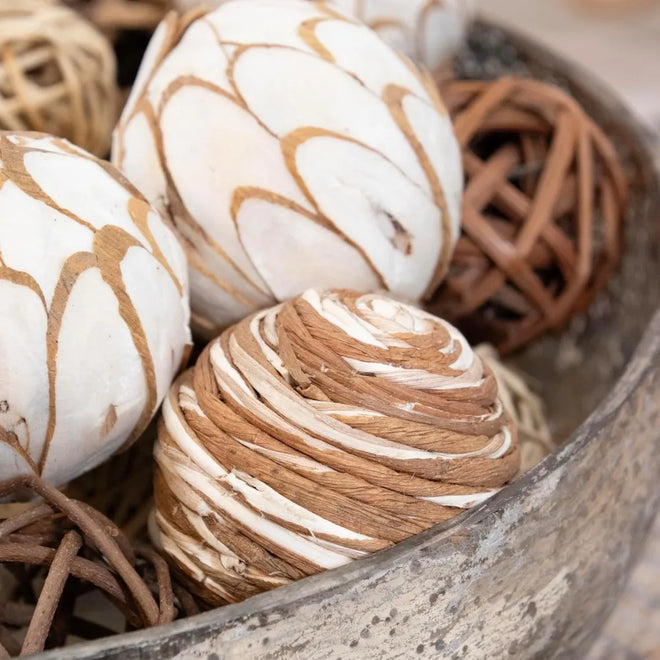 Decorative Rattan Ball Bowl Filler Ornaments - The Finishing Touch Decor