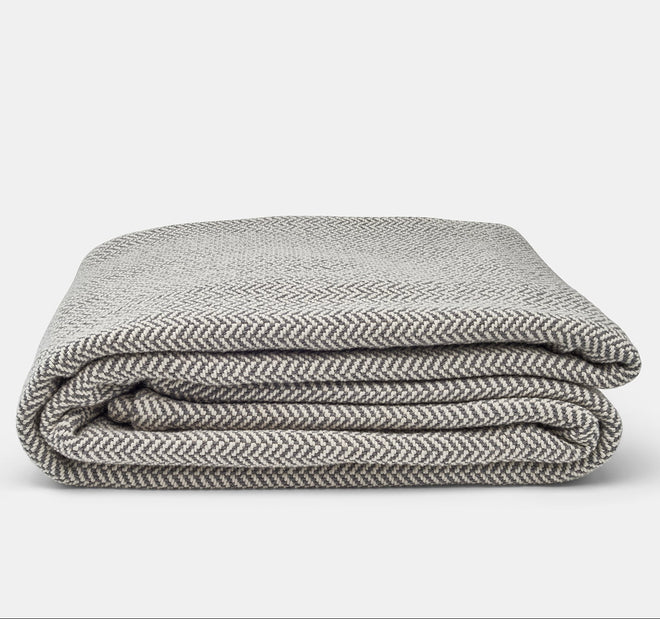 Organic Cotton Herringbone Weave Cotton Blanket - The Finishing Touch Decor