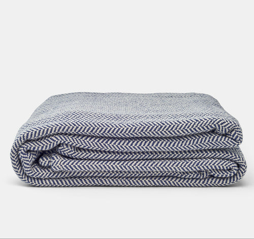 Organic Cotton Herringbone Weave Cotton Blanket - The Finishing Touch Decor