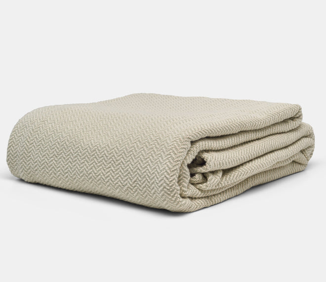 Organic Cotton Herringbone Weave Cotton Blanket - The Finishing Touch Decor
