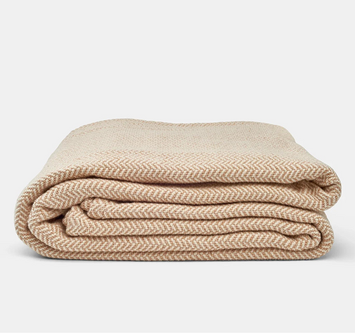 Organic Cotton Herringbone Weave Cotton Blanket - The Finishing Touch Decor