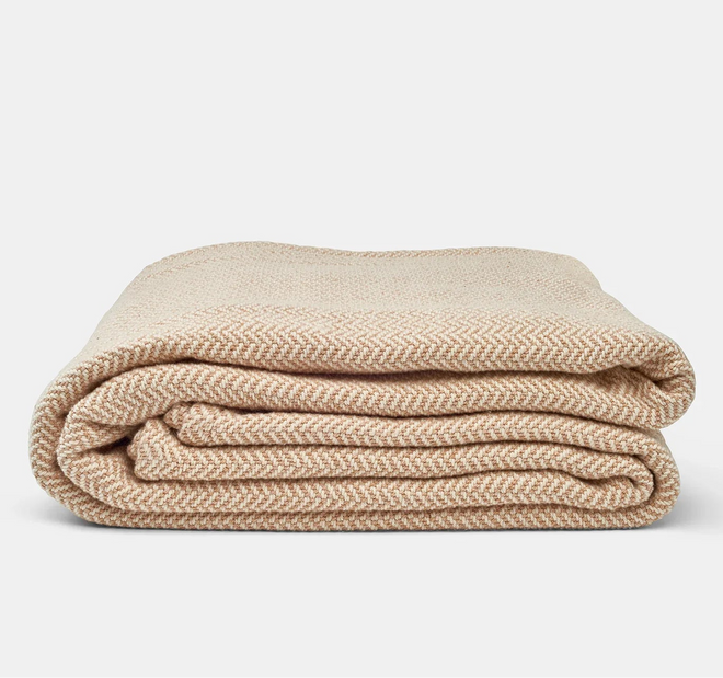 Organic Cotton Herringbone Weave Cotton Blanket - The Finishing Touch Decor