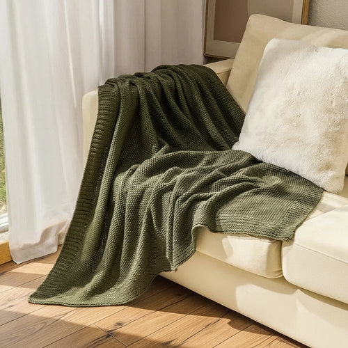 Clean Edge Knit Woolen Throw Blanket