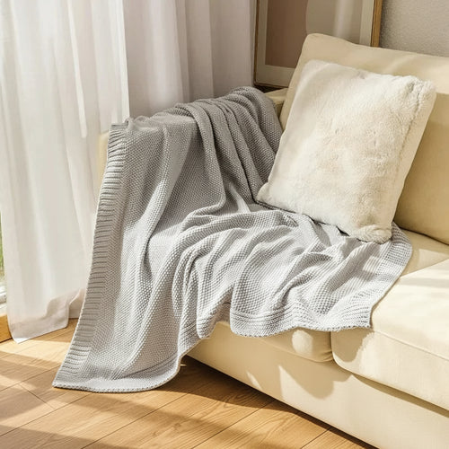Clean Edge Knit Woolen Throw Blanket