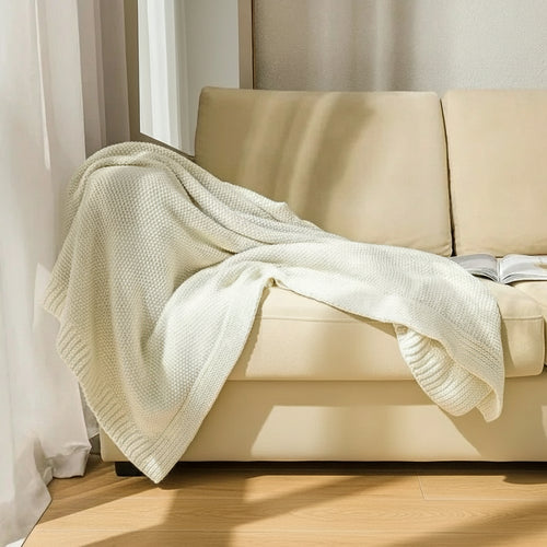Clean Edge Knit Woolen Throw Blanket