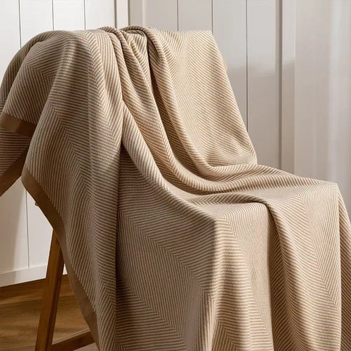 Herringbone Pattern Clean Edged Luxury Throw Blanket