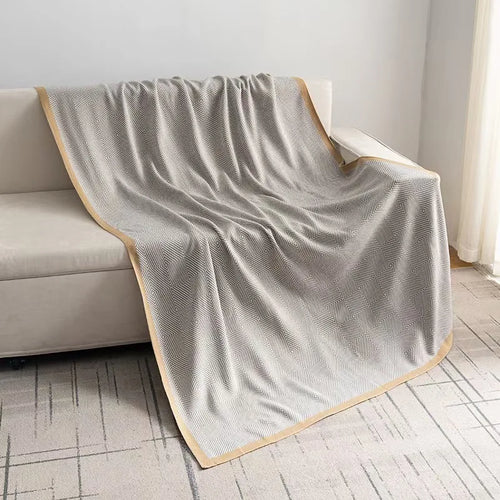 Herringbone Pattern Clean Edged Luxury Throw Blanket