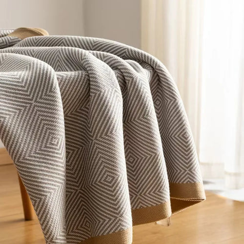 Herringbone Pattern Clean Edged Luxury Throw Blanket