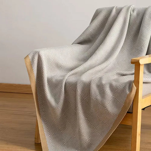 Herringbone Pattern Clean Edged Luxury Throw Blanket