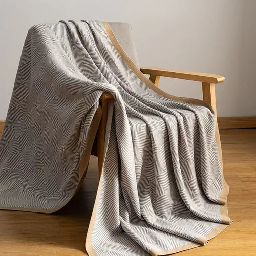 Herringbone Pattern Clean Edged Luxury Throw Blanket