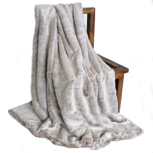 Long Hair Double Layer Faux Fur Throw Blanket