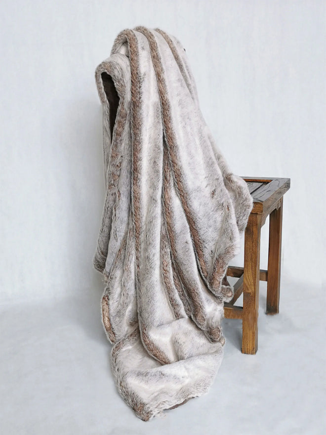 Long Hair Double Layer Faux Fur Throw Blanket