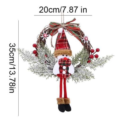 Indoor/Outdoor Snowman Artificial Branch Wreath