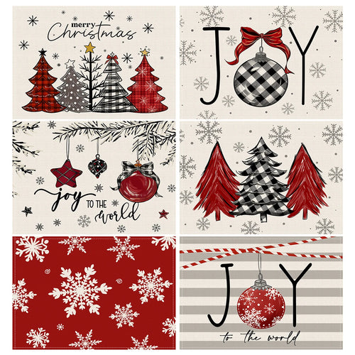 Assorted Pattern Christmas Placemats - Set of 4