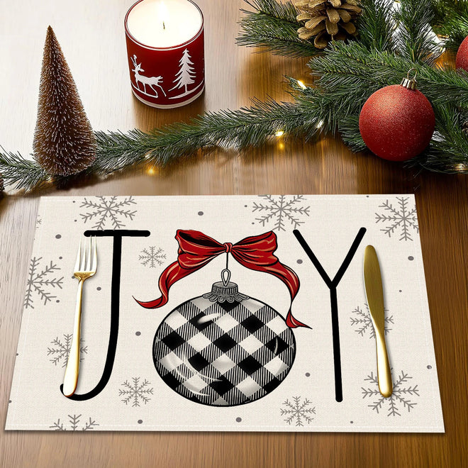 Assorted Pattern Christmas Placemats - Set of 4