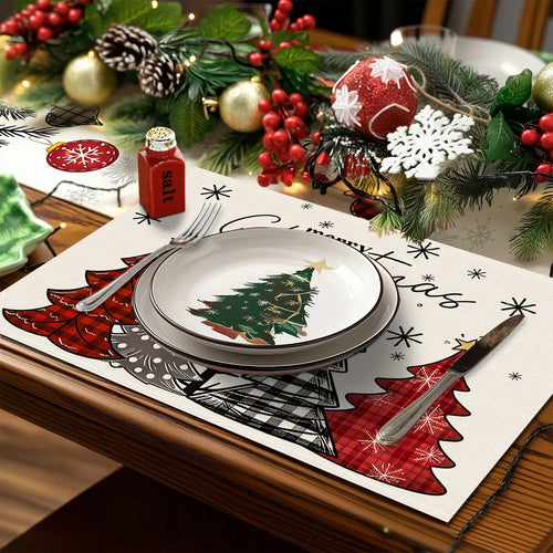 Assorted Pattern Christmas Placemats - Set of 4