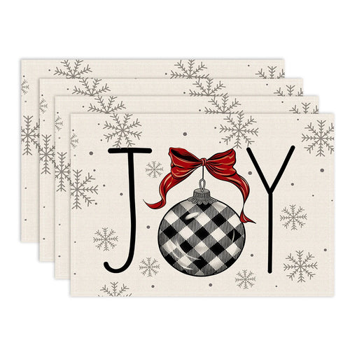 Assorted Pattern Christmas Placemats - Set of 4