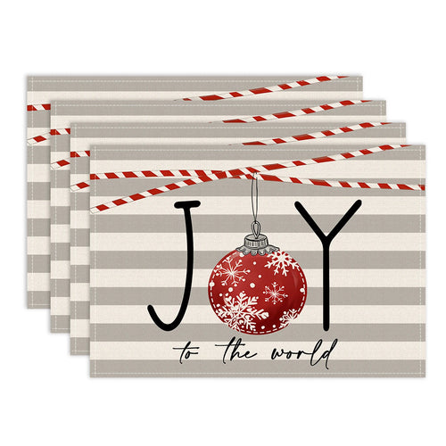 Assorted Pattern Christmas Placemats - Set of 4