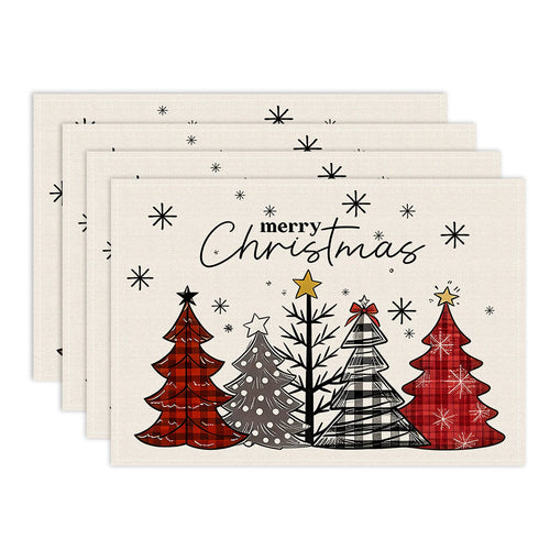 Assorted Pattern Christmas Placemats - Set of 4