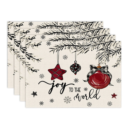 Assorted Pattern Christmas Placemats - Set of 4