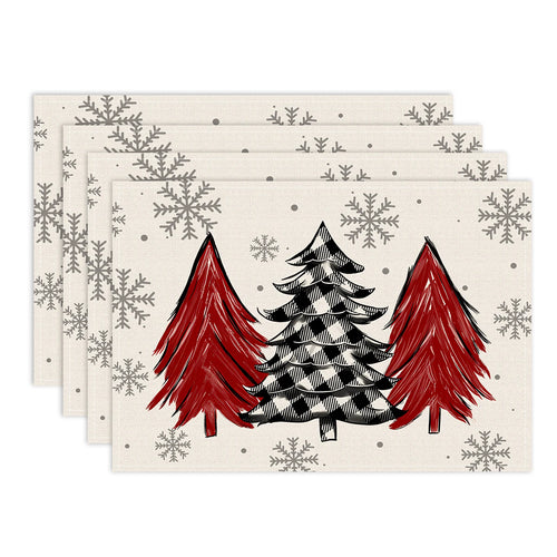 Assorted Pattern Christmas Placemats - Set of 4