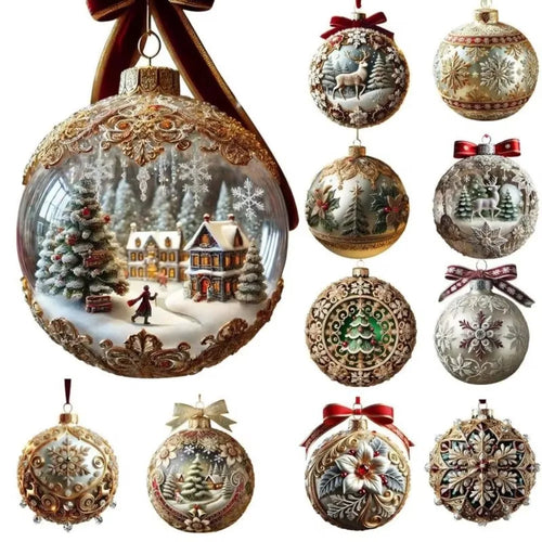 Intricate Fairy Tale Flat Christmas Tree Holiday Ornaments