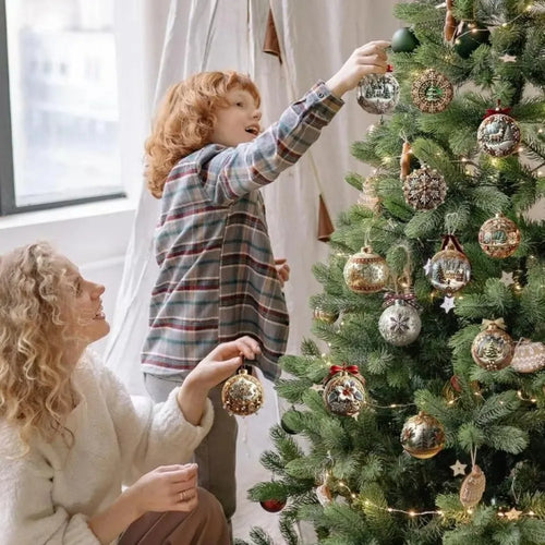 Intricate Fairy Tale Flat Christmas Tree Holiday Ornaments