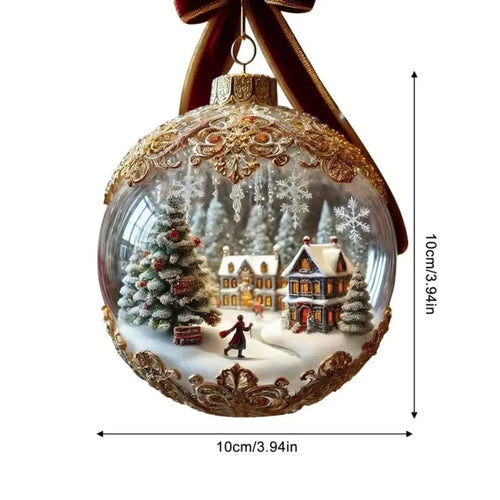 Intricate Fairy Tale Flat Christmas Tree Holiday Ornaments