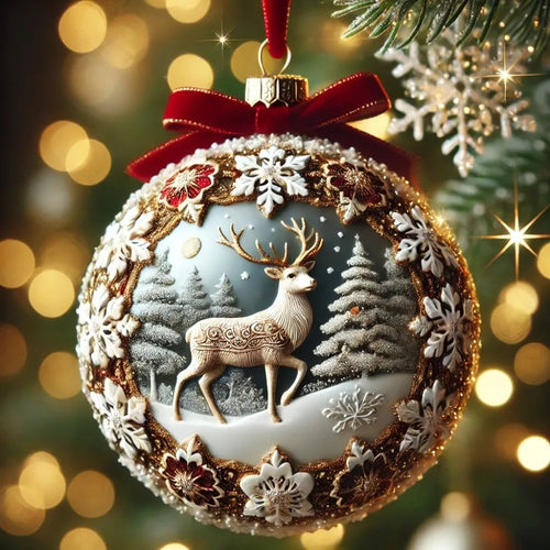 Intricate Fairy Tale Flat Christmas Tree Holiday Ornaments