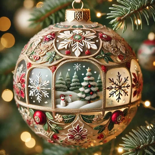 Intricate Fairy Tale Flat Christmas Tree Holiday Ornaments